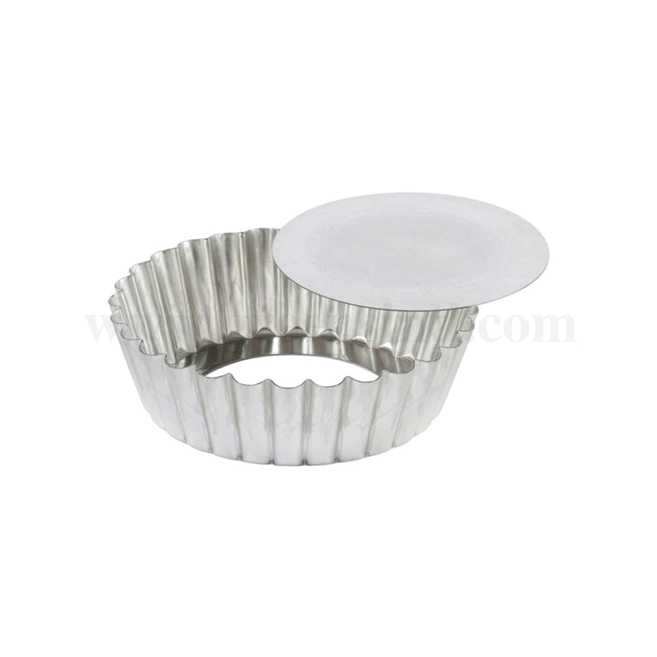 LOUIS TELLIER Round Fluted Tart/Quiche Pan Removable Bottom D100x h30mm