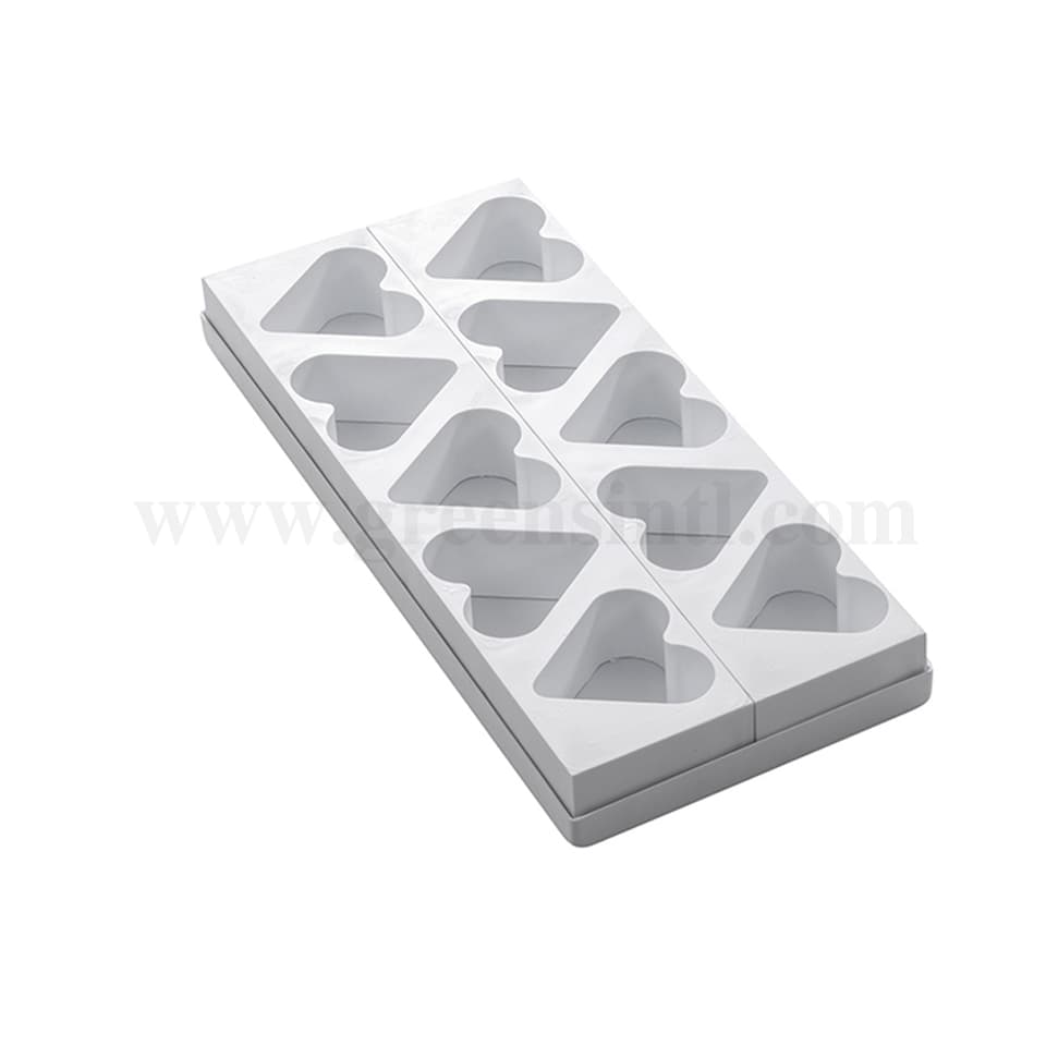 MARTELLATO Plastic Mould For Monoportions Heart 78.5 x 72.5 x h 40 mm-10 Pcs