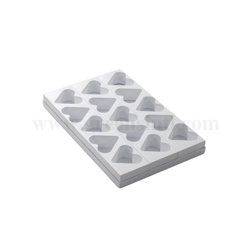 MARTELLATO Plastic Mould For Monoportions Heart 78.5 x 72.5 x h 40 mm-15 Pcs