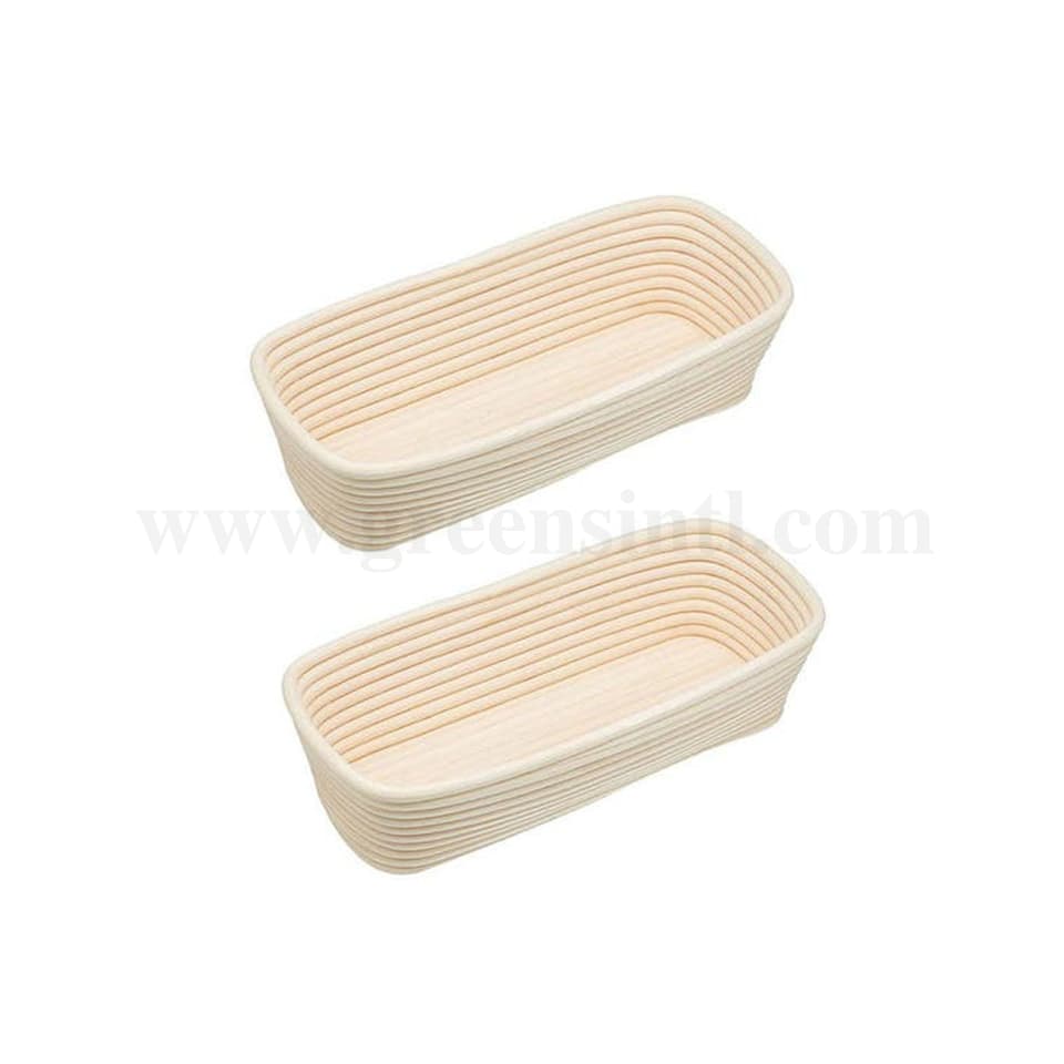 SCHNEIDER Bread Proofing Basket Long Round Edges with Wooden Bottom 380 x 140 x h90 mm-1500 g