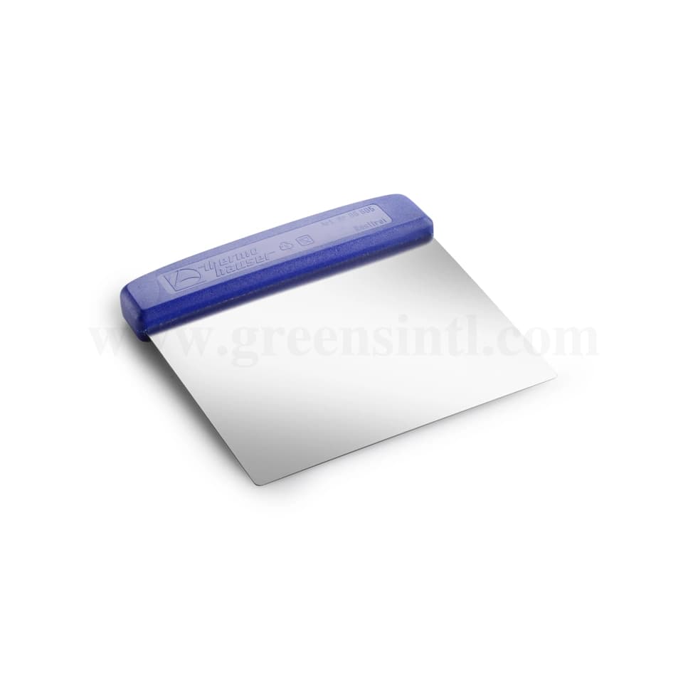 THERMOHAUSER Stainless steel Dough scraper /cutter with Blue handle 120 x 120 mm